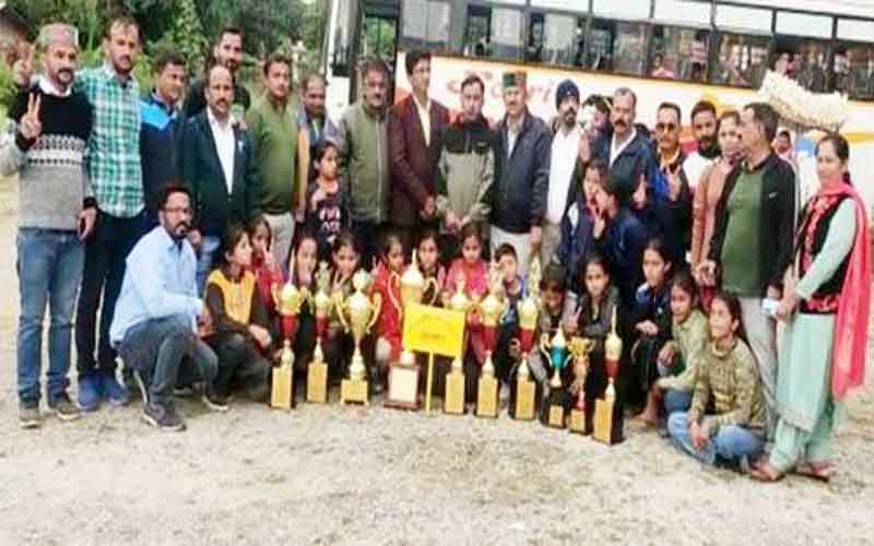 Sirmour district captured the overall trophy in the level sports competition