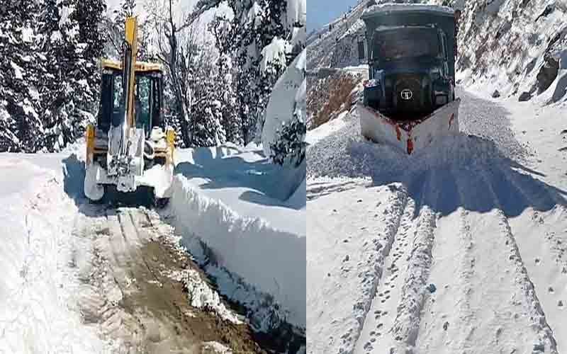 भारी बर्फबारी से बंद हुई सड़कें बहाल करने के लिए 15 हजार कर्मियों की छुट्टियां रद्द