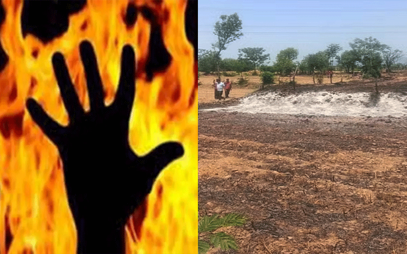 गेहूं के खेतों में लगी आग को बुझाते हुए झुलसा बुजुर्ग, दर्दनाक मौत