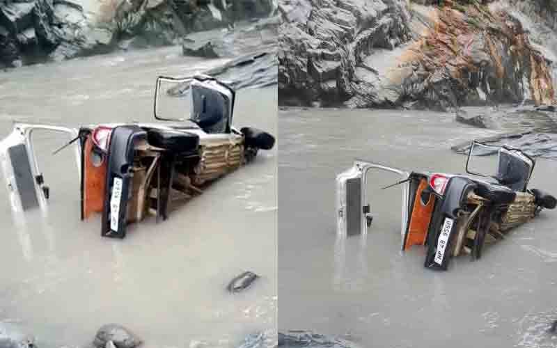 भरमौर-चंबा मार्ग पर रावी नदी में गिरी कार, एक की मौत, दूसरा गंभीर घायल