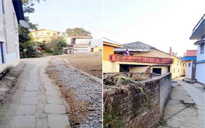 चठयाल बास के बाशिंदों ने पेश की मिसाल, मुक्ति धाम तक सड़क पहुंचाने के लिए तोड़ डाले खुद के मकान